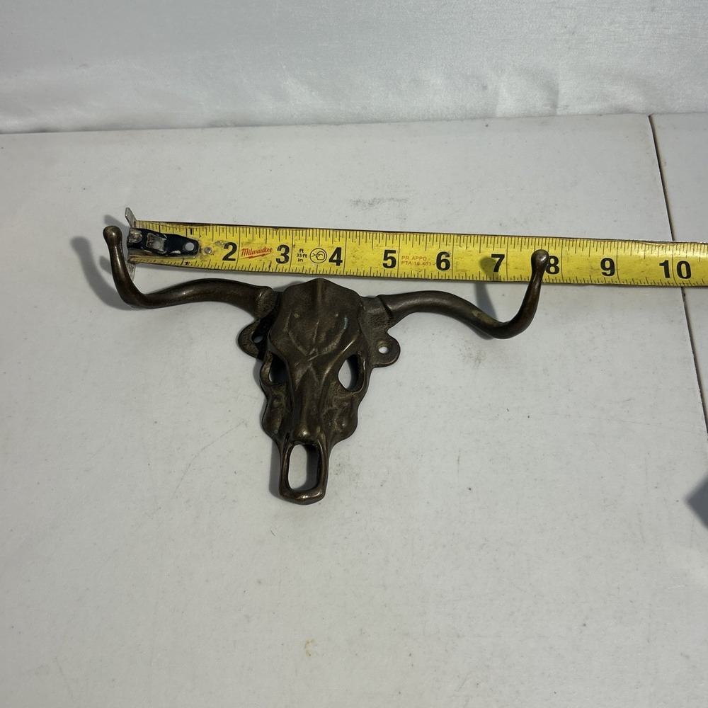 Modern Cast Bronze Steer Head Skull Wall Mounted Sculpture, Decorative Fine Art - Picture 3 of 3